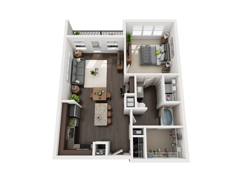 A4 Floor plan at Civic at Frisco Square Apartments, Frisco